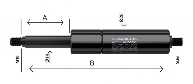 Gas springs 14x28 - 402760.608 - Gas Spring Strut