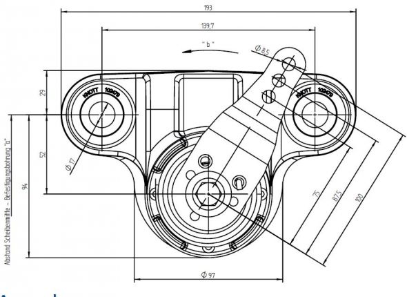 Mechanical sliding calliper brake - 102160.04 - Industrial brakes