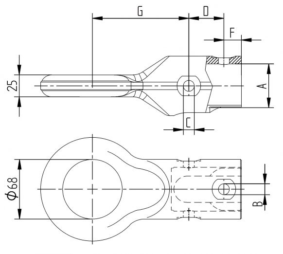 Drawbar eye  "french" - 200590.004 - Drawbar eyes