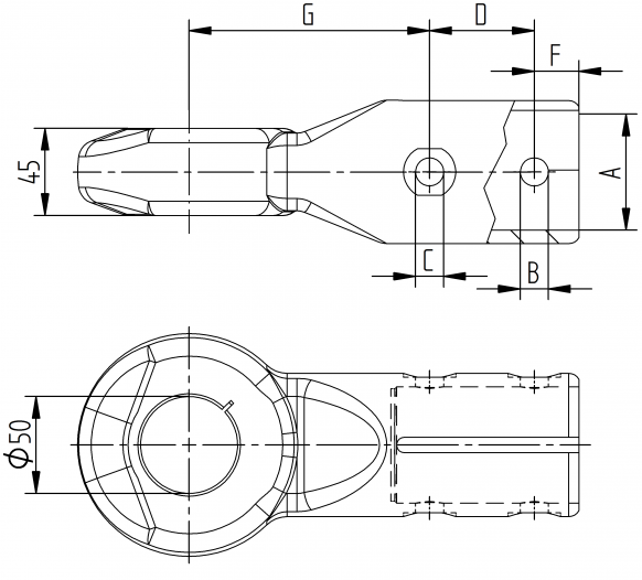 Drawbar eye "DIN 50" - 202517.001 - Drawbar eyes