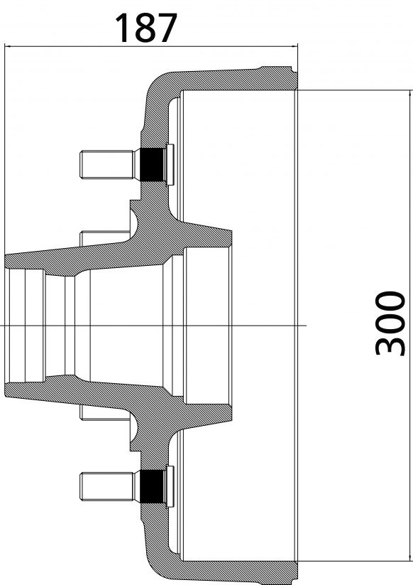 Brake hub 300 - 25766P02 - Brake hub