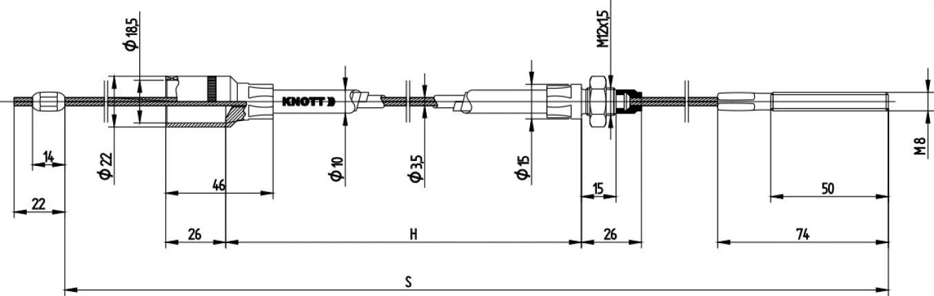 Bowden cable (630/840) - 37086.03 - Cable winches