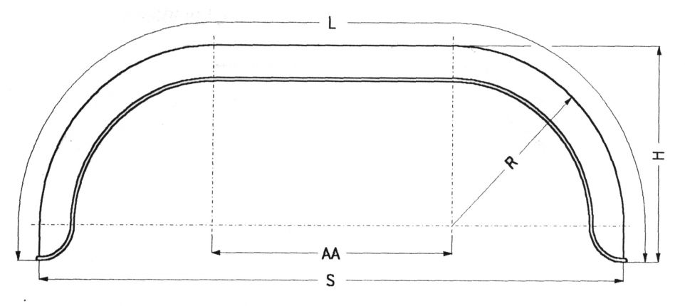 Mudguard double-axle sheet metal, round - 400347.001 - Mudguard