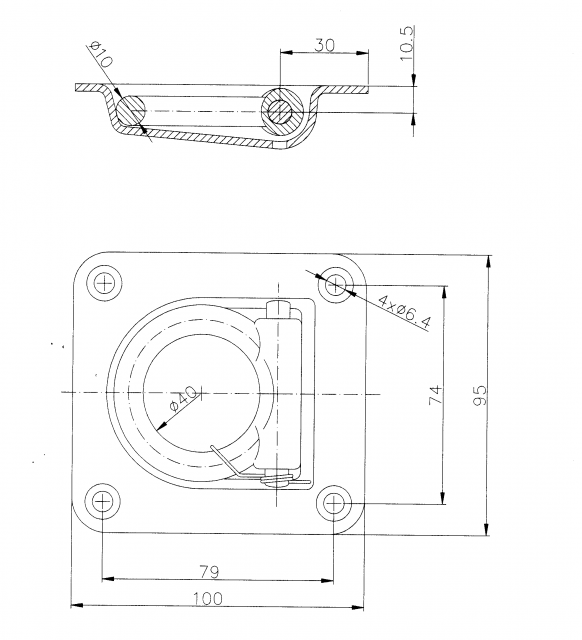 Lashing eye with spring - 401706.002 - Fastening anchor