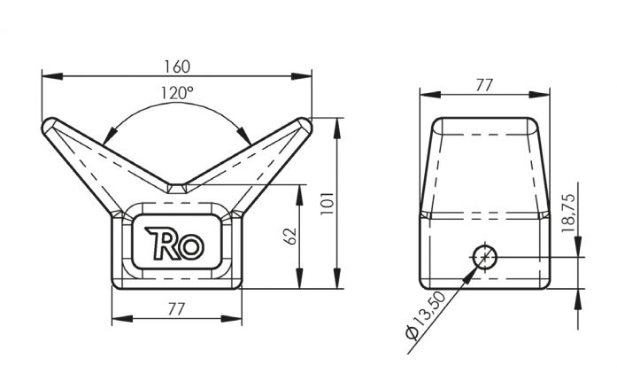 Bow support - 402809.009 - Boat trailer