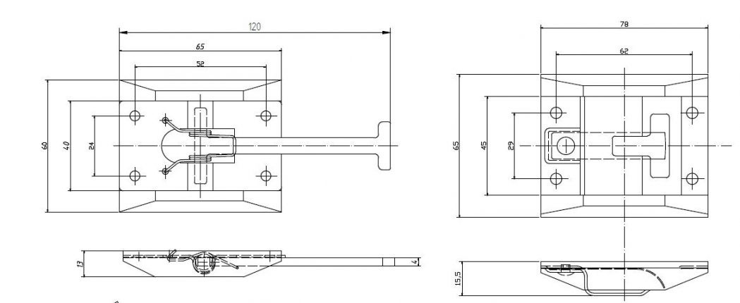 Door stay with holder - 408945.001 - Latches / Accessories