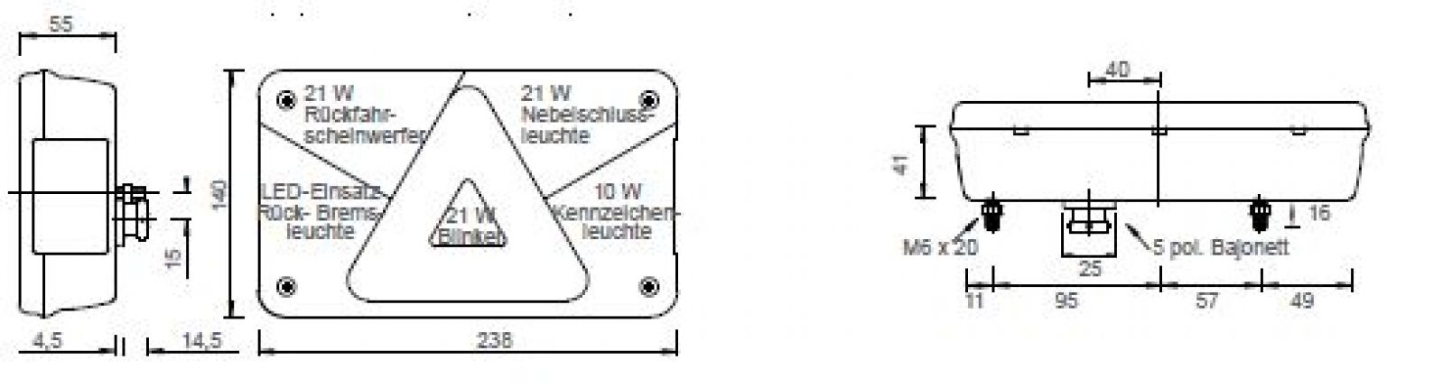 Multipoint 5 LED - 413148.001 - Rear lights