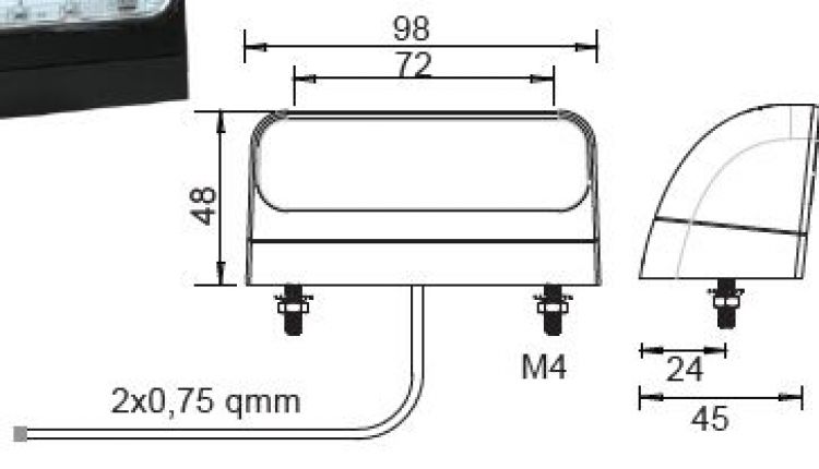 Regpoint 2 LED 12V/24V - 415797.001 - Number plate lights
