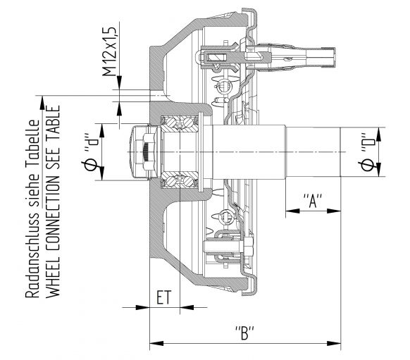 Brake stump 250x40 - 416668C999 - Brake stub