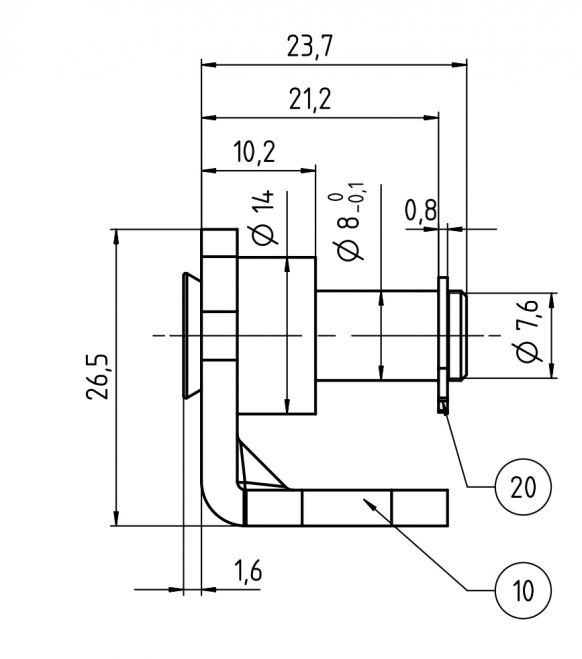 Angle plate - 416932.001 - Gas struts matériel de fixation