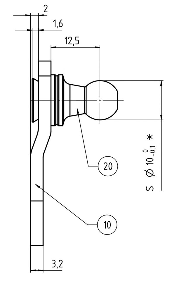 Angle plate - 416933.001 - Gas struts matériel de fixation
