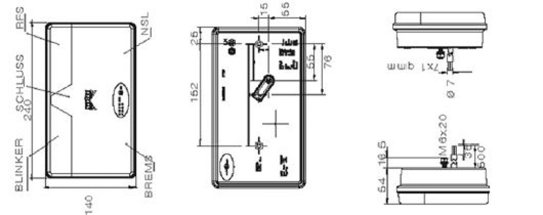 Multi LED 2 / Version high 12V/24V - 419203.001 - Rear lights