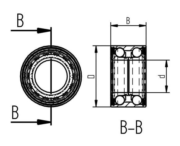 Angular ball bearing ØØ72mm - 45887.11 - Bracket