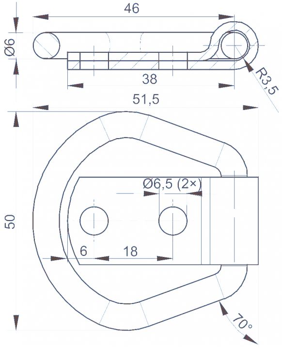 Lashing ring + flap - 6S5707.001 - Fastening anchor
