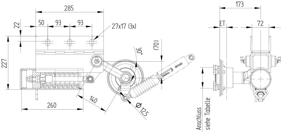 Spiral spring axle KLL4 - 725486.001 - Spiral spring axle