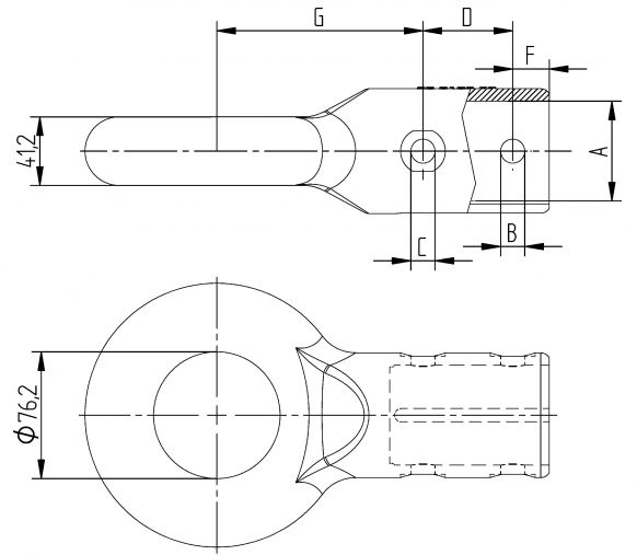Drawbar eye  "Nato" - 9896059X - Drawbar eyes