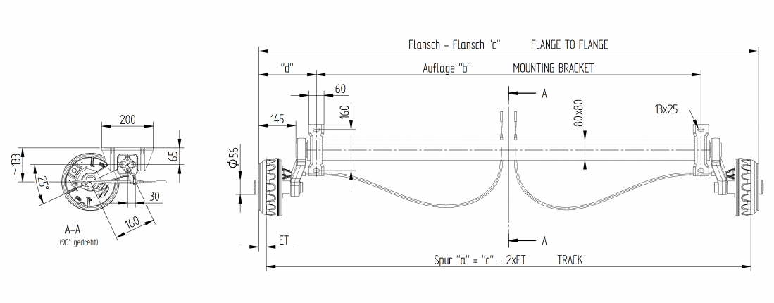 Axle "braked" - B308144735 - Axes braked
